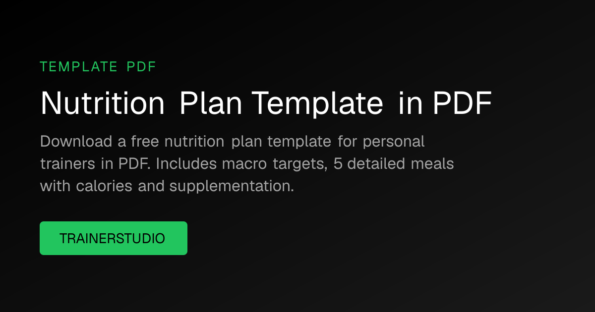 Free Nutrition Plan Template PDF 2026