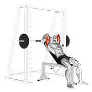 Extensión De Tríceps Inclinado En Máquina Smith