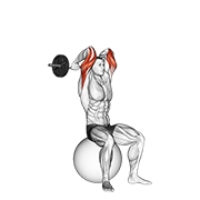 Press Francés Con Barra Ez Sobre Balón De Ejercicio