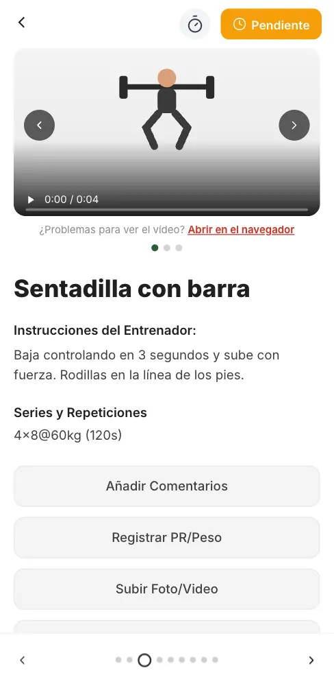 Escribir un comentario sobre el ejercicio