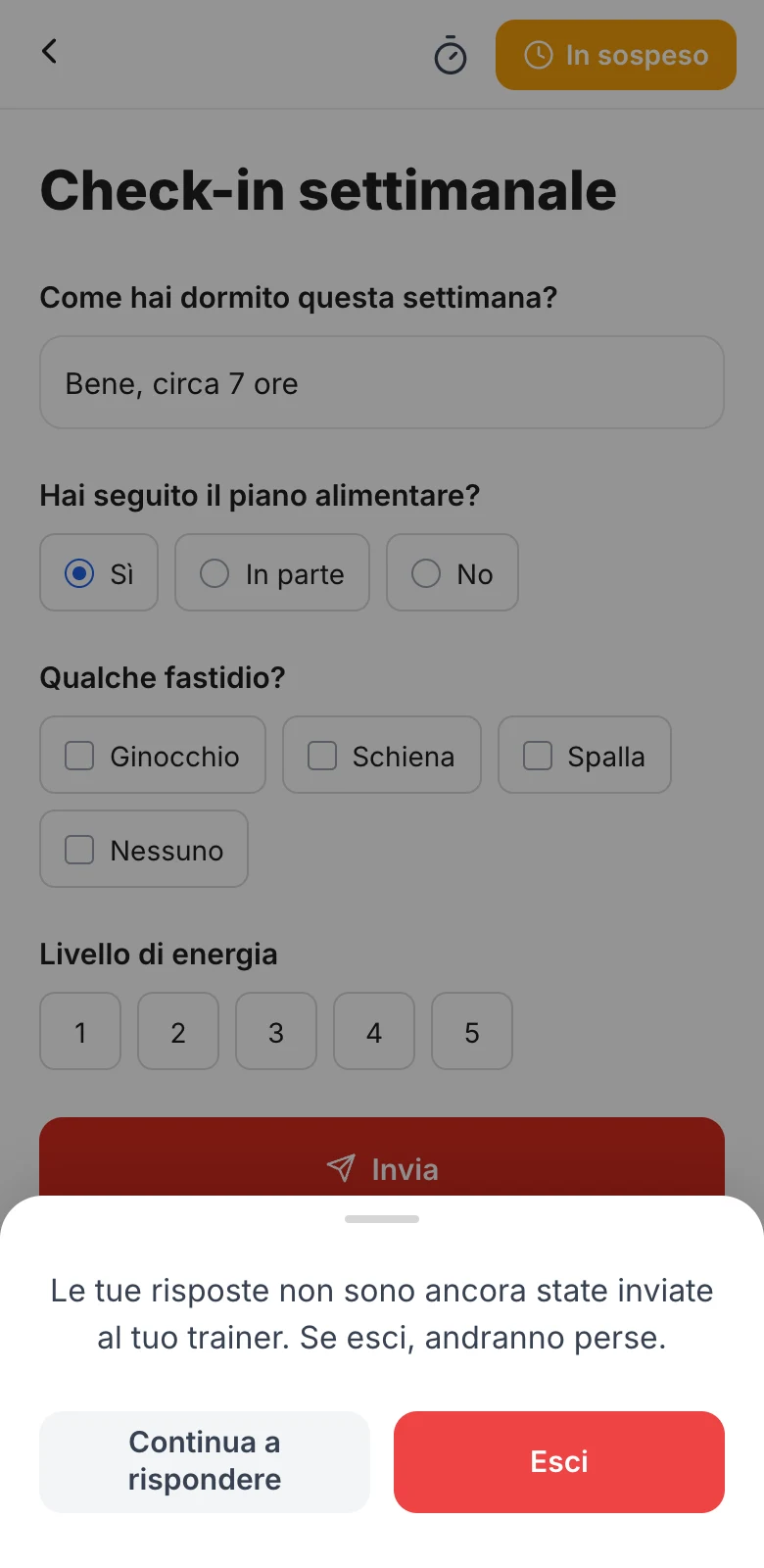 Avviso quando esci da un modulo con risposte non inviate