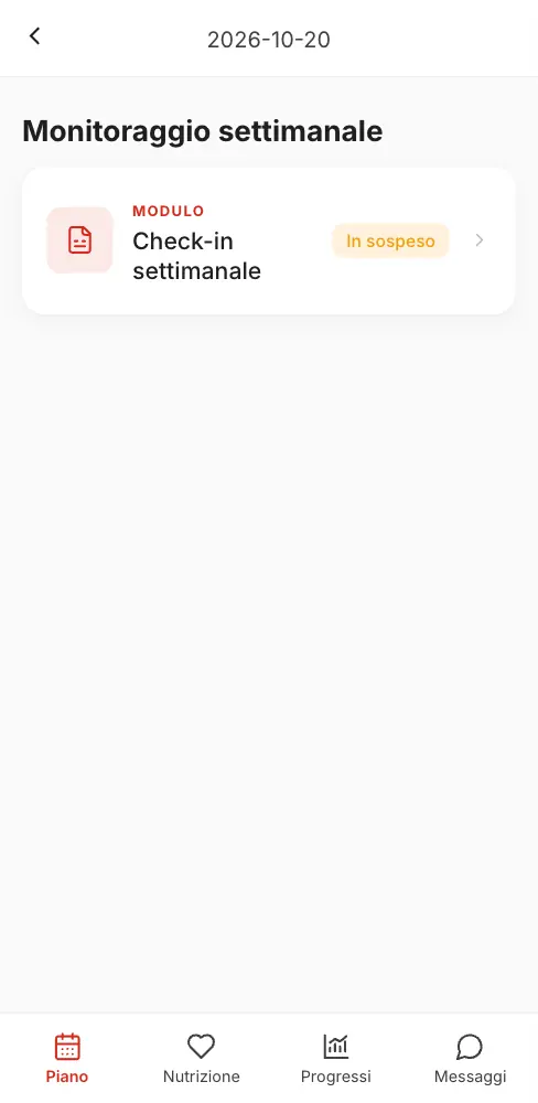 Rispondere alle quattro domande di un check-in settimanale, inviarlo e vedere il modulo Completato