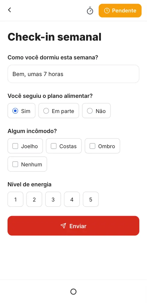 Tocar em Enviar com duas perguntas sem resposta, respondê-las e enviar o formulário