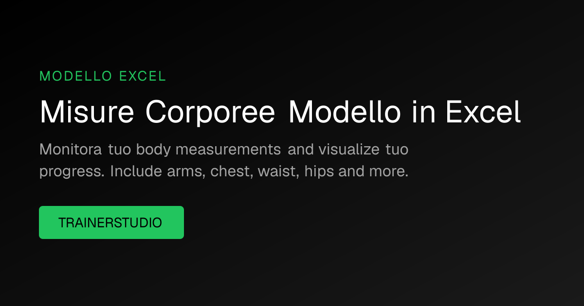 Modello gratuito Misure Corporee Modello Excel 2026