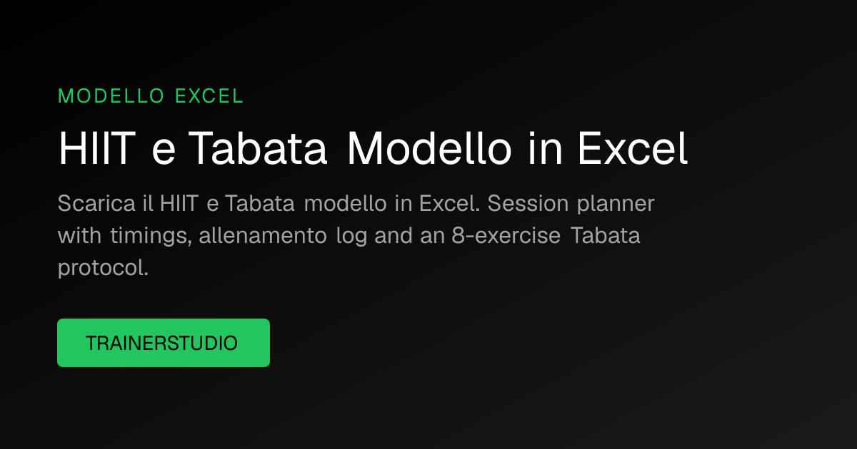 Modello gratuito HIIT e Tabata Modello Excel 2026