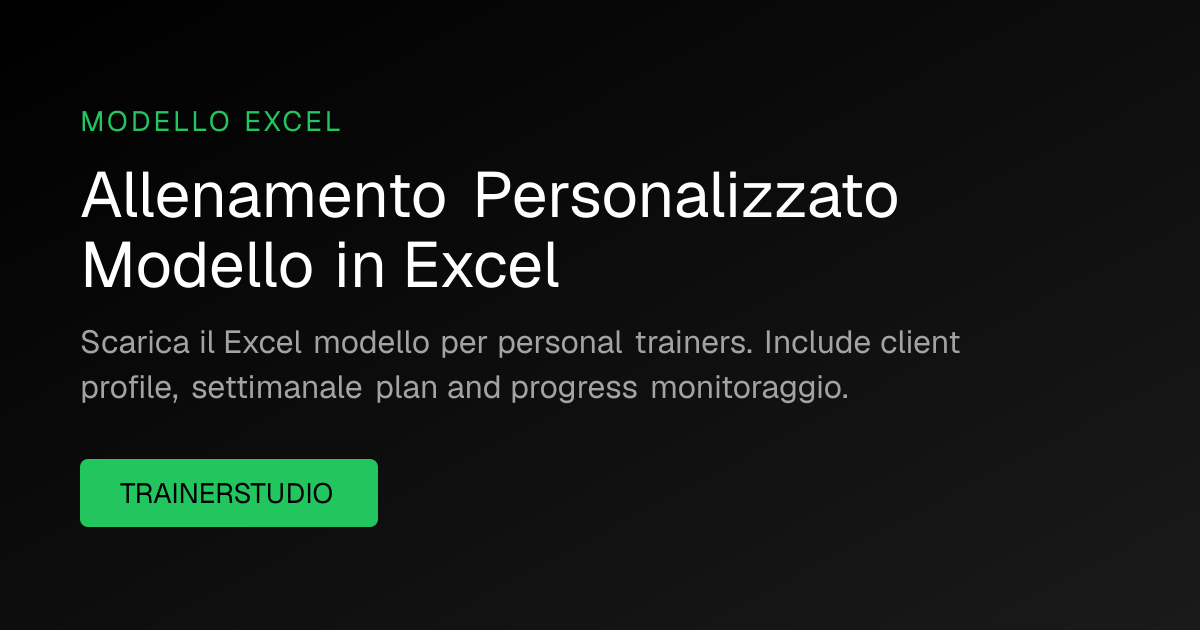 Modello gratuito Allenamento Personalizzato Modello Excel 2026
